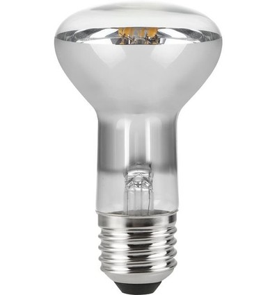E27 5,5W dimbar LED filamentpære - R63, 400lm, 2500K, klart glass