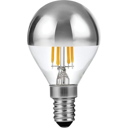 E14 4W dimbar LED kronepære, topforsølvet - G45, 260lm, 2500K