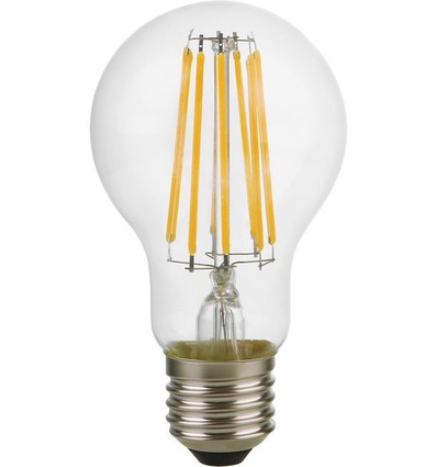 E27 8W dimbar LED-pære - A60, filament, 806lm, klart glass, 2500K