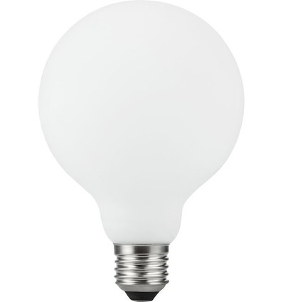 E27 5,5W dimbar LED-pære - G95, filament, matthvit, 550lm, 2500K