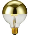 E27 6,5W dimbar LED kronepære - G95, topforspeilet gull, 2500K