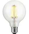 E27 10W dimbar LED globepære - G95, filament, 1055lm, 2500K, klart glass