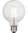 E27 8W dimbar LED globepære - G95, filament, 2500K, klart glass, 740lm