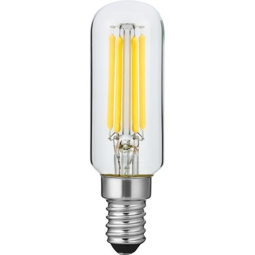 E14 4W dimbar LED rørpære - 8,5cm, filament, 2500K, klart glass