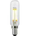 E14 4W dimbar LED rørpære - 9,5cm, filament, 2700K, klart glass