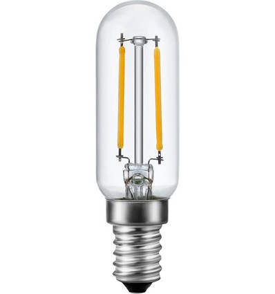 E14 2W dimbar LED-pære - Filament, 8,5cm, 2500K, klart glass