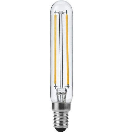 E14 4W dimbar LED rørpære - 11,5cm, filament, 2500K, klart glass