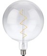E27 6W XXL Globe LED-pære - G200, spiral filament, 580lm, dimbar, klart glass
