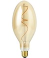 E27 4W dimbar LED-pære - Big Flex Ellipse, 200lm, 2000K, gullfarget glass, filament
