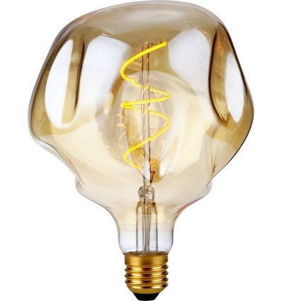 E27 4W XL Flex Mystery LED-pære - G125, dimbar, 2000K, gullglass, filament