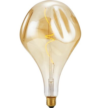 E27 4W XXL Filament LED-pære - A165, Mystery, dimbar, 2000K, gullfarget glass
