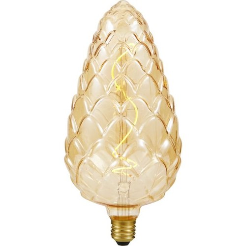 E27 4W XXL Flex Pine-Cone filamentpære - 200lm, gullfarget glass, dimbar, 2000K