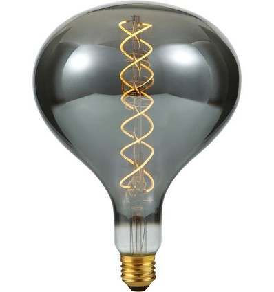 E27 6W dimbar XXL LED-pære - R160, 180lm, røykfarget glass, 2200K, filament flex