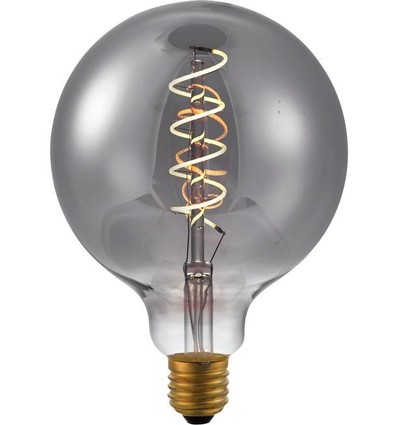 E27 4,5W dimbar LED-pære - G125, Filament Flex, Smoke, 2200K, 150lm