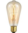 E27 5W dimbar LED-pære - ST64 Rustika, Flex Double Loop, 2000K, gullfarget glass