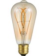 E27 5W dimbar LED-pære - ST64 Rustika, Flex Double Loop, 2000K, gullfarget glass