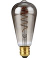 E27 4W dimbar LED-filamentpære - ST64 Rustika, 2200K, røykfarget glass, Flex filament