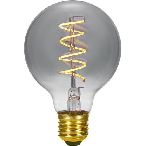 E27 4,5W dimbar LED globepære - G95, Flex Filament, 150lm, røykfarget glass, 2200K