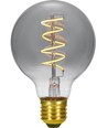 E27 4,5W dimbar LED globepære - G95, Flex Filament, 150lm, røykfarget glass, 2200K