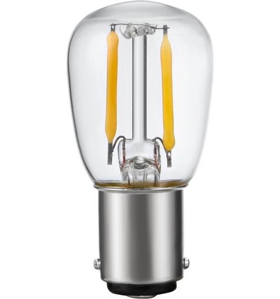 BA15d 1,5W LED filamentpære - 2500K, klar, 140lm, 5,6cm