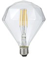 E27 5W dimbar LED filamentpære - Diamond, 2500K, klar, 450lm