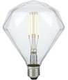 E27 5W dimbar LED filamentpære - Diamond, 2500K, klar, 450lm