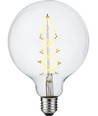 E27 6,5W dimbar LED globepære - G125, 500lm, 2200K, filament, klart glass