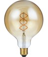 E27 5W 3-trinns dimbar LED-pære - G125, Filament Flex, 2200K, gullglass
