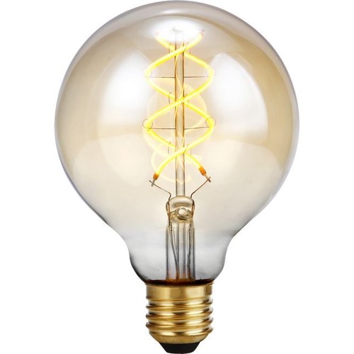 E27 5W 3-trinns dimbar LED-pære - G95, Gold, Filament Flex, 2200K, 460lm