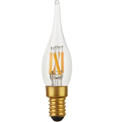 E14 1,8W dimbar LED kronepære - C23, Mini Tip Candle, 2000K, klart glass