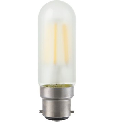 BA22d 5W dimbar LED rørpære - 9,5cm, filament, matt glass, 2700K