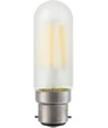 BA22d 5W dimbar LED rørpære - 9,5cm, filament, matt glass, 2700K