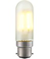 BA22d 5W dimbar LED rørpære - 9,5cm, filament, matt glass, 2700K