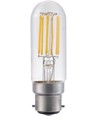 B22d 5W dimbar LED filament rørpære - 9,5cm, 2700K, klart glass