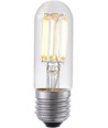 B22d 5W dimbar LED filament rørpære - 9,5cm, 2700K, klart glass