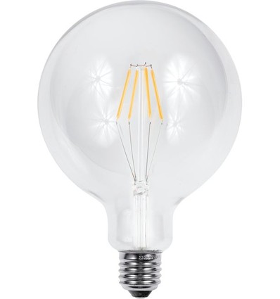 E27 4,5W dimbar LED globepære - G125, filament, 500lm, klart glass, 2700K