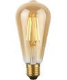 E27 8W dimbar LED Rustika-pære - ST64, 640lm, 2200K, gullglass, filament