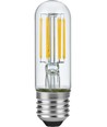 E27 5W dimbar LED rørpære - 9,5cm, filament, 640lm, klart glass, 2700K