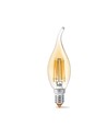 E14 6W LED kronepære filament - C37, bronseglass, ekstra ekstra varmhvit
