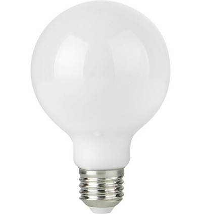 E27 4,7W dimbar LED globepære - G95, opalt glass, filament, 2500K