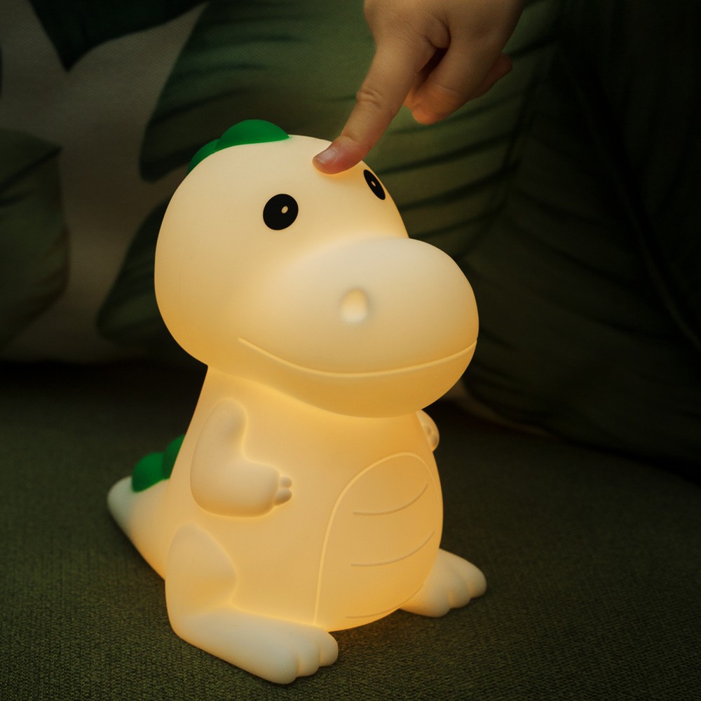 MOCHI Dinosaur nattlampe - Silikon, fargeskift + varmhvit, touch dimbar, IP20 innendørs - Dimbar : Dimbar, Kulør : RGB + Varm Hvit