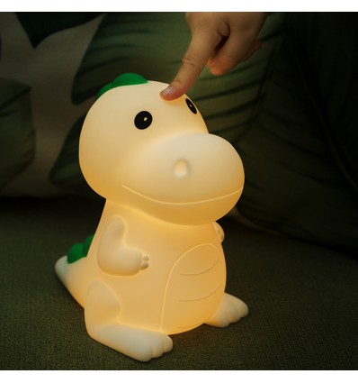 MOCHI Dinosaur nattlampe i myk silikon - oppladbar, fargeskift + varmhvit