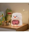 MOCHI Grå nattlampe med klokke - Fargeskift + varmhvit, silikon, touch dimbar, IP20 innendørs