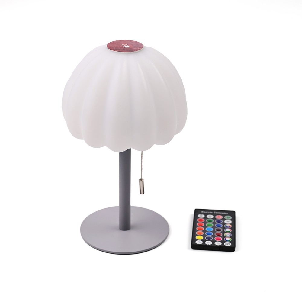 Oppladbar RGB LED bordlampe - Hvit, inkl. fjernkontroll, IP20 innendørs - Dimbar : Via fjernkontroll, Kulør : RGB