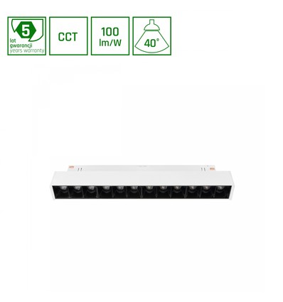 12W System Lys 20.4cm SHIFT Smart-Grid S Skinne - 35°, CCT, Hvit, Dim, Zigbee