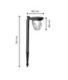 1W Solara Brilo solcelle LED lampe, 3-i-1 - 3.7V, 100lm, CCT, bordlampe, vegglampe og spyd, IP44, sort