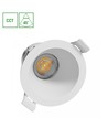 7W Ø9cm Fiale Core indbygningsspot - CCT, hvit, 45 grader, Hull: Ø7,5 cm, Mål: Ø9 cm