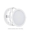 18W Ø22cm Algine 2-i-1 innfellingspanel - 122lm/W, 4000K, hvit kant, rund, innfelling eller påbygging