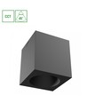 Chloe 7W firkantet påbygningsspot - CCT, sort, UGR19, 90x90mm, 230V, inkl. lyskilde