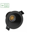 7W Fiale Core CCT indbygningsspot - Ø9cm, Sort, 3-i-1 CCT, Hull: Ø7,5 cm, 45 grader beam